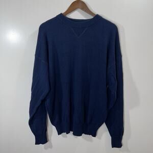 Mens Cashmere Sweater Sz L Navy Timeless Minimalism Understated Luxury Old Money